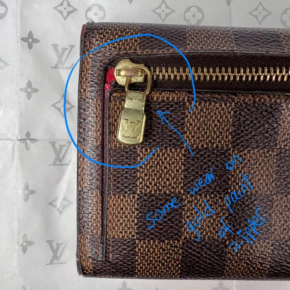 VTG LOUIS VUITTON Portefeuil‎ Koala Ebene Brown Trifold Wallet Brown